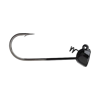 Buckeye Lures Spot Remover Magnum Jig Head with Heavy-Duty Spring & Sharp Nickel Hook for Soft Plastic Bass Fishing Baits - 5 Pack - color: Black, size: 1/4 oz