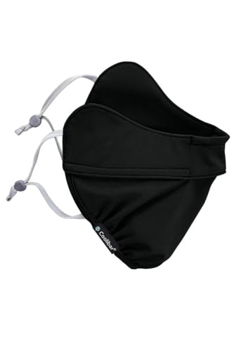 Coolibar UV Face Mask with Adjustable Features - UPF 50+ Sun Protection - Zenith in Black