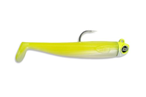 JYG PRO FISHING. Fishing Jig. Saltwater Fishing Lures. Swimbait jig Head. Slow Pitch Jigging. Jig Paddle Tail. Tuna Fishing Gear. Swym Collection - color: Paddle Tail - Highlighter, size: 3"