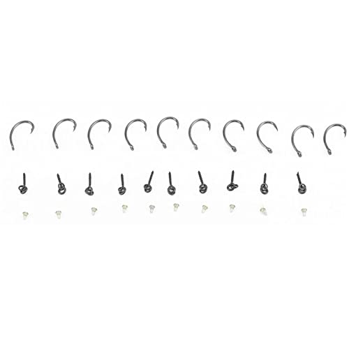 30Pcs Carp Fishing, Carp Hooks, Carp Fishing Rig Hook Bait Stoppers Bait Screws Terminal Tackle