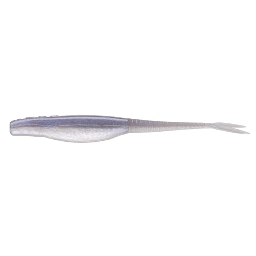 Strike King Mach Skooler Fishing Lure, Soft Plastic Jerkbait, Heavily Salted, Sleek Design, Erratic Action - color: Albino Shad, size: 5"