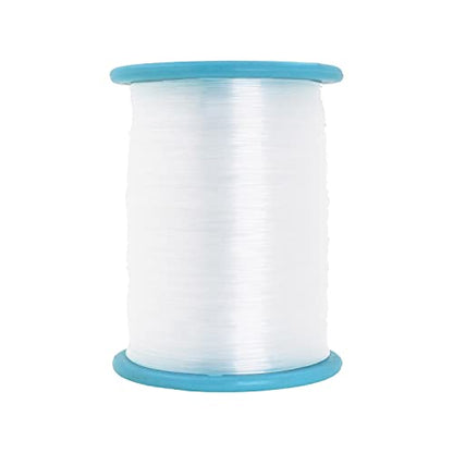Mandala Crafts 0.7mm Clear String Seed Beads Monofilament Beading Thread | 383 Yds, Durable Invisible Wire, Strong Fishing Line, for Glass Beads, Hanging, Heavy Ornaments, Bracelets, Jewelry Making - size: 0.7mm 383 Yards