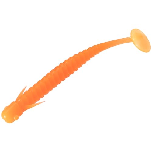 Dr.Fish 10 Pack Paddle Tail Swimbait 3'' Soft Plastic Fishing Lure Bass Fishing Freshwater Minnow Shad Bait Crappie Panfish Blugill - color: Orange_3''