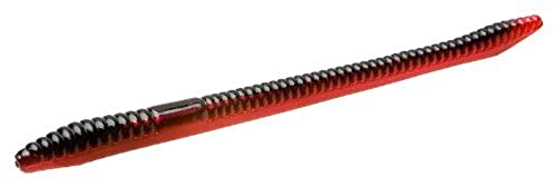 Zoom Bait Finesse Worm Bait-Pack of 20 - color: Red Shad