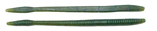 Phat Pak Baits - Slinky Worm Zoom Trick Worm Style Straight Tail Floating Worm Bass Fishing Lure 20ct 6.5" - color: Candy Grass