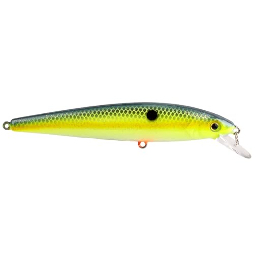 Strike King KVD Jerkbait 2 Hook - color: 538 - Chartreuse Sexy Shad, size: 4.5 in, 3/8 oz