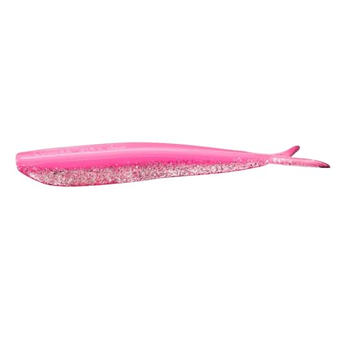 Lunker City Fishing Fin-S Fish 4" Split Tail Soft Plastic Jerk Bait Minnow Original Walleye and Bass Lure, 10 Per Bag, Made in The USA - style: 56 Bubblegum Ice