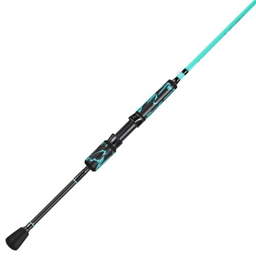 One Bass Spinning Rod & Casting Rod, High Performance IM6 Graphite Fishing Pole for Bass Fishing,2- Piece Desgin for Travel - size: 6'6"-M-Fast, style: Spinning