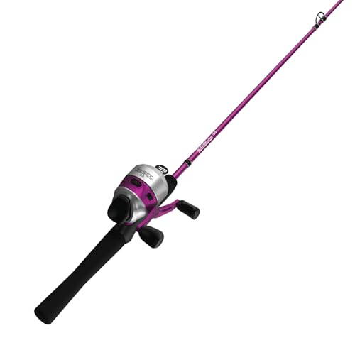 Zebco 33 Spincast Reel and Fishing Rod Combo, 6-Foot 2-Piece Fiberglass Rod with EVA Handle, Quickset Anti-Reverse Fishing Reel with Bite Alert - style: 6 Foot - Spincast - Pink