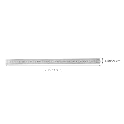 Lurrose 5pcs Double-Sided Stainless Steel Rulers with Metric and Imperial Scales, Metal Measuring Yardsticks Set for School, Office, and Construction Use, Straight Ruler Kit