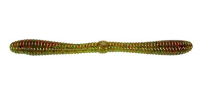 Lunker City Fishing 5" Spanky Worm 3 Pack Bundle Soft Plastic Bass Lure Wacky Rig Salted Jigging Stick Bait, 21 Total Lures, Made in The USA - color: 144 Watermelon Red Flake