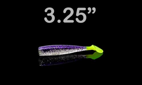 Lunker City Fishing Shaker 3.25" Swimbait Soft Plastic Bass Walleye Lure Saltwater Swimming Tail Action Pike Swim Bait, 7 Per Bag, Made in The USA - color: 01 Alewife