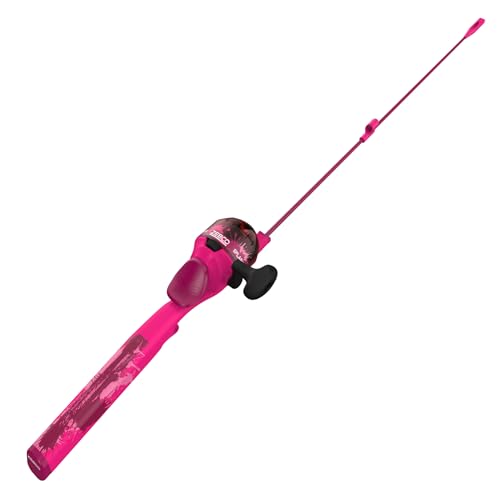 Zebco Youth Floating Spincast Reel and Fishing Rod Combo, Pre-Spooled with 6-Pound Cajun Line - color: Pink
