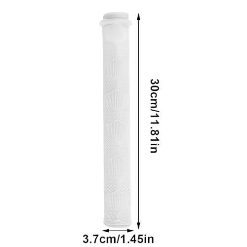 Fishing Rod Handle Cover, Silicone Fishing Pole Tube Sleeve with Non-Slip Design for 13mm-37mm Handle - color: White (luminous)