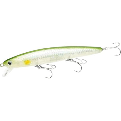 LUCKY CRAFT FlashMinnow 110 Ghost Series Saltwater Fishing Lures, Jerkbait for Halibut and Bass Fish, Slow Suspending 1–2 ft, Surf Fishing Gear and Tackle Box Accessories - color: 829 MS Ghost Ayu