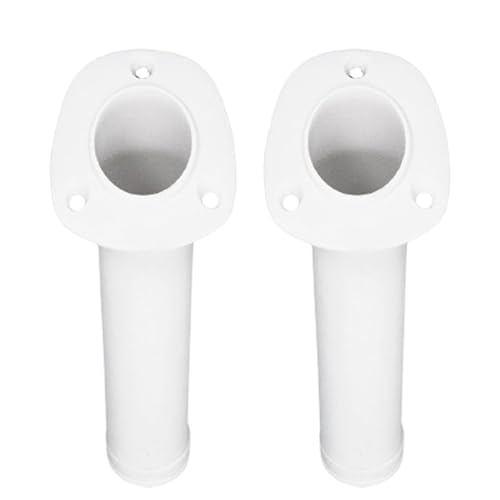 MARINE CITY Flush Mount Fishing Rod Holder 30 Degree Polypropylene, Durable, Lightweight, Easy Access for Fishing, Fits 2" Hole, Ideal for Kayaks, Boats and Yachts - color: White, style: 2 Pcs