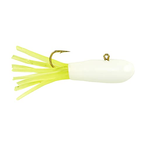 Berkley PowerBait Pre-Rigged Atomic Tubes Fishing Soft Bait - color: White Chartreuse, size: 1/64 oz