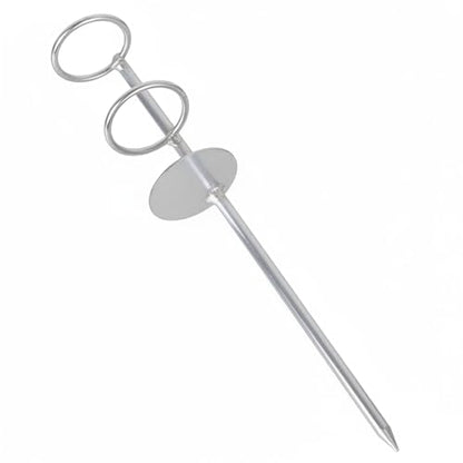 Solid Wood Fishing Rod Holder with Ground Spike for Beach, Riverbank, and Shore Fishing - Silver Finish