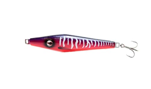 Nomad Tackle Slidekick Surface Iron Fishing Lure, 120g / 4.25 oz, Saltwater Surface Iron Jig for Casting, Metal Fishing Lure Ideal for Yellowtail, Bluefin - color: Hot Pink Mackerel