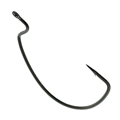 Reaction Tackle Offset EWG Worm Hooks - Super Strong Wide Gap Texas Rig Hooks for Soft Plastic Baits - High Carbon Steel Bass Fishing Hooks (25-Pack) - size: #5/0
