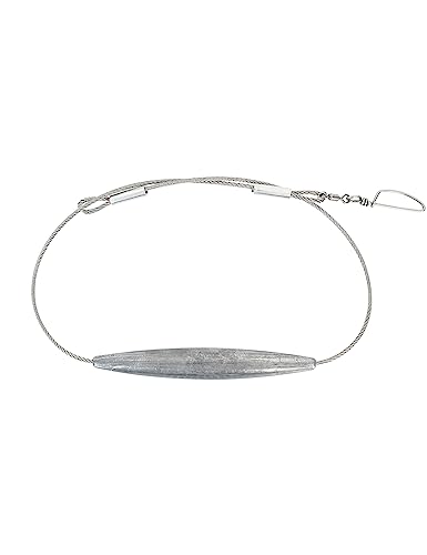 BLUEWING Inline Trolling Weights 1lb,2lb,3lb,4lb 1pc with 551LB Stainless Steel Wire and Small Profile Snap Swivel Saltwater Fishing Sinker - style: 4 LB