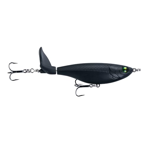 6th Sense – The Scramble Bass Fishing Topwater Fishing Lure with Rotating Tail - color: Matte Black, size: 126mm