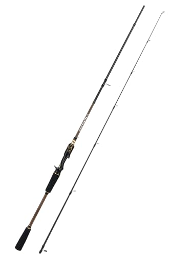 Jenseits Carbon Fiber Fishing Rod Series (6-12 Ft), Spinning & Casting Rods with Stainless Steel Ceramic Guides, Fast Action Fishing Pole for Bass, Trout, Walleye & Surf Fishing - size: 6'6"-Medium-Fast-Black, style: Casting