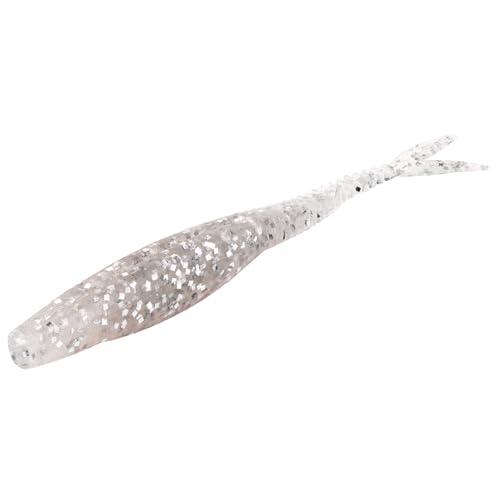 Strike King Mach Skooler Fishing Lure, Soft Plastic Jerkbait, Heavily Salted, Sleek Design, Erratic Action - color: Carolina Chrome, size: 5"