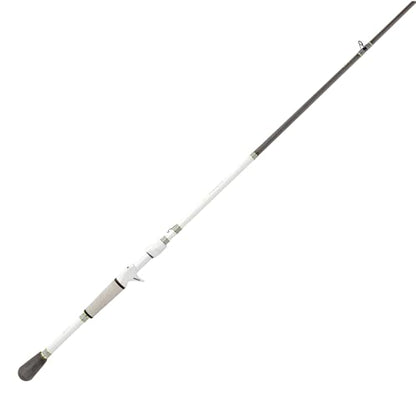 Lew's MACH 1 Casting Fishing Rod, 7-Foot, 2-Piece IM7 Graphite Rod with Medium Power and Moderate-Fast Action, Winn Dri-Tac Split-Grip, Graphite Skeletal Reel Seat, White/Black/Green