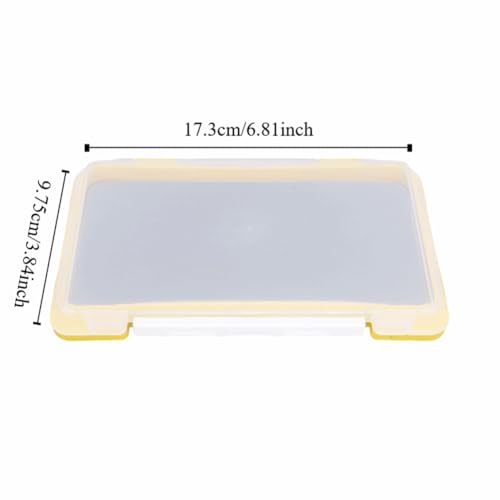 Portable Water proof Fishing Tackle Box - Slim Foam Insert Hook Organizer Case for Lures & Jigs (17.3x9.75x2cm, Yellow)‌