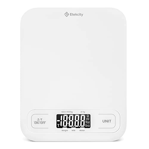 Etekcity Food Kitchen Scale, Digital Mechanical Weighing, Grams and Ounces for Weight Loss, Baking, Cooking, White - color: Clean White