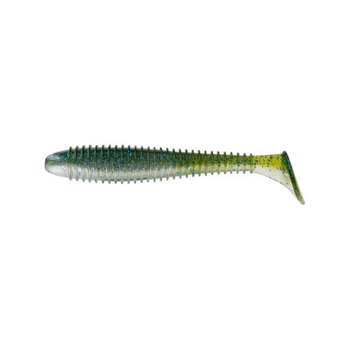 Moose Baits 3.8” Paddle Swimmer Soft Plastic Baits – Bass Fishing Lures - Soft Lure Bass, Durable Plastic Bait Swimmer for Freshwater Bass (6 Pack) - color: Baby Bass