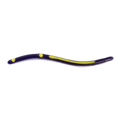 Kelly's Striper 12 Pack Anise Scented 3 Hook Pre-Rigged Worms, Plastic, 5.5 Inches, 8 Colors, Made in USA - color: Purple/Yellow