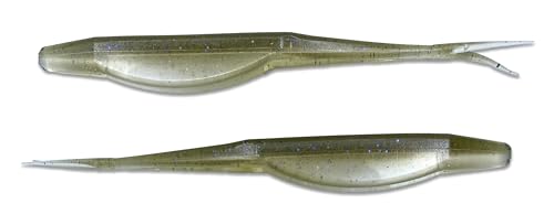 Phat Pak Baits - Drunkin Shad Zoom Super Fluke Style Soft Jerkbait 5" 20ct Soft Plastic Bass Fishing Lure - color: Clear Water Green Money Minnow