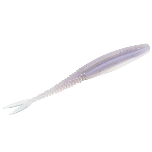 Strike King Mach Skooler Fishing Lure, Soft Plastic Jerkbait, Heavily Salted, Sleek Design, Erratic Action - color: Albino Shad, size: 5"