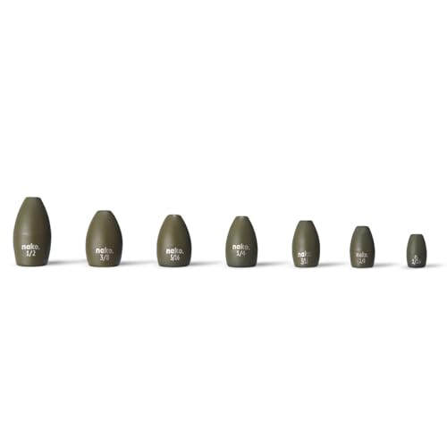 97% Pure Tungsten Flipping Weights - 10 Pack / 5 Pack - Nako Tungsten Weights - Fishing Sinkers for Bass Fishing - color: No Chip Green Pumpkin, size: 3/8 oz