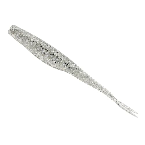 Strike King Mach Skooler Fishing Lure, Soft Plastic Jerkbait, Heavily Salted, Sleek Design, Erratic Action - color: Carolina Chrome, size: 4"