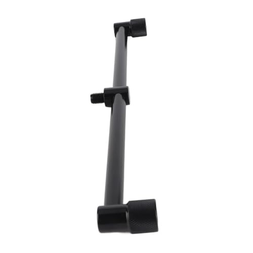 ‌2 Head Aluminum Alloy Fish Pole Buzz Bar – Fishing Rod Holder Crossbar Bracket for Bite Alarms & Bank Sticks, Adjustable Length (Black, 20/25/30cm, 50-58g)‌