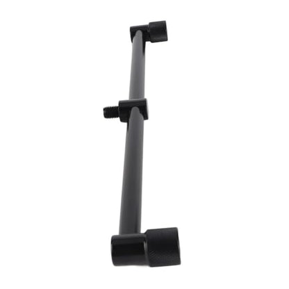 ‌2 Head Aluminum Alloy Fish Pole Buzz Bar – Fishing Rod Holder Crossbar Bracket for Bite Alarms & Bank Sticks, Adjustable Length (Black, 20/25/30cm, 50-58g)‌
