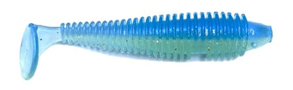 Phat Pak Baits - Phat Swimmer Keitech Style Paddletail Swimbait 2.8" 30ct Ribbed Scented Soft Plastic Bass Fishing Lure - color: Ghost Gizzard Shad