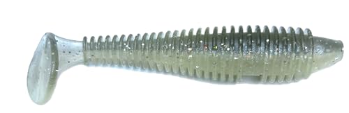 Phat Pak Baits - Phat Swimmer Keitech Style Paddletail Swimbait 2.8" 30ct Ribbed Scented Soft Plastic Bass Fishing Lure - color: Golden Money Minnow