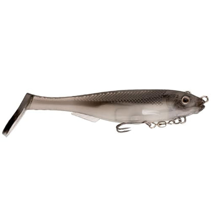 Strike King Final Copy Fishing Lure, Pre-Rigged Soft Plastic Swimbait, Free-Swinging Size 4 Treble Hook, Belly Magnetic Hook Keeper, 7/8-Ounce - color: Ghost Shad