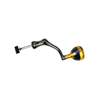 TEQIN Fishing Spinning Reel Handle, Lightweight Metal Single Rocker Arm, Reel Replacement Power Handle Grip, DIY Spinning Reel Handle Grip Modification Gold Large - color: Gold Large