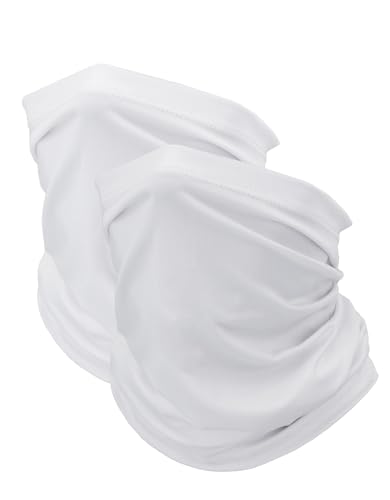 JHYWELL Cooling Neck Gaiter Face Mask, UV Protection Masks Gator, Windproof Bandana for Skiing, Fishing, Hiking, Cycling - color: White Pack