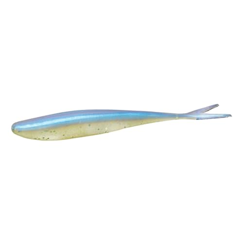 Lunker City Fishing Freaky Fish 5.5" Split Tail Soft Plastic Minnow Bass Lure Stick Bait Shad Jerkbait, 6 Per Bag, Made in The USA - color: 233 Sexy Shiner