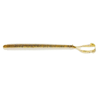 Strike King Rage Twin Tail Menace Worm Soft Bait Fishing Lure, 6", 2 Rage Flange Tails - color: Green Pumpkin Pearl Belly