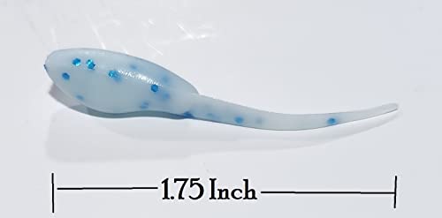 Small Fry 40 Pack (1.75 Inch) Crappie, Panfish, Bass and More - color: White Blue Glitter