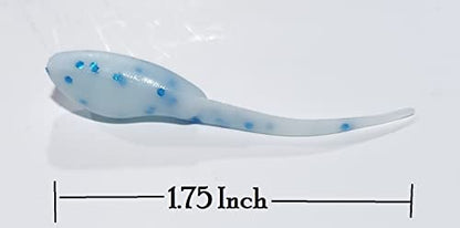 Small Fry 40 Pack (1.75 Inch) Crappie, Panfish, Bass and More - color: White Blue Glitter