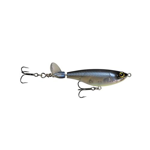 6th Sense – The Scramble Bass Fishing Topwater Fishing Lure with Rotating Tail - color: Ghost Smoke, size: 106mm