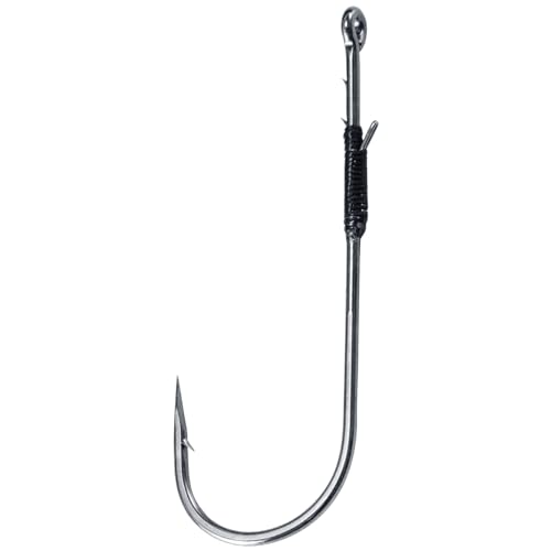 Dr.Fish 30 Pack Worm Hooks Round Bend Straight Shank with Baitholder, Heavy Cover Hooks for Bass Fishing, Flipping Punching & Pitching Texas Drop Shot Neko Rig Freshwater - size: 2/0-30 Pack